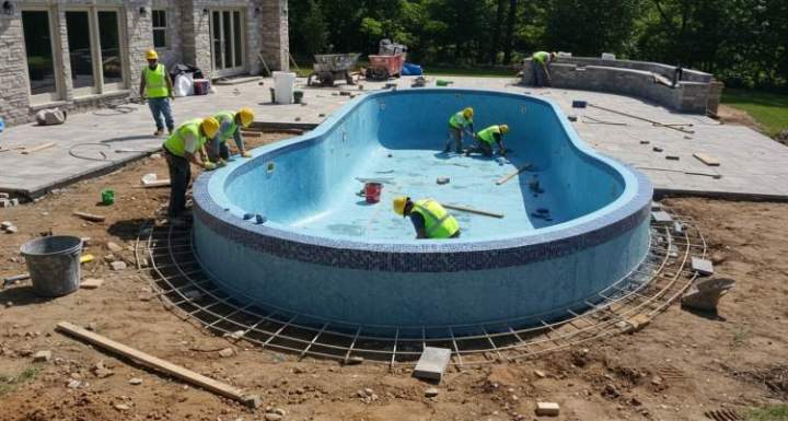 Construction de piscine, La Clayette